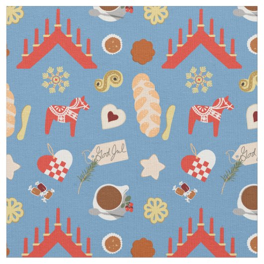Tissu Scandinavie/Suédoise Jul Conception de pâtisseries (Fermer)