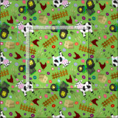 Tissu Scène de vache agricole (Carreau)