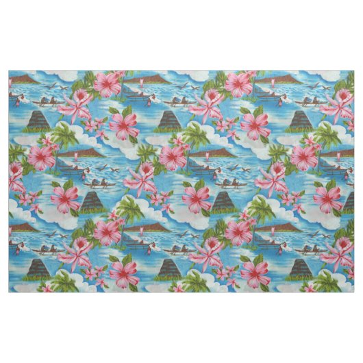 Tissu Scène hawaïenne (Fat Quarter)
