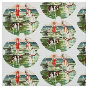 Tissu Scène vintage de plage