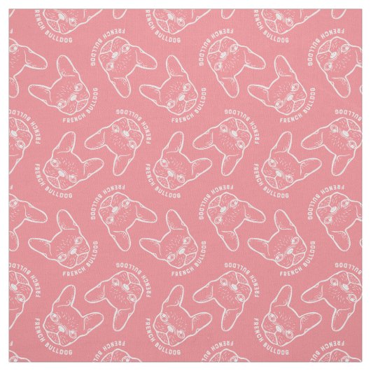 Tissu Schéma bouledogue français (Échantillon)