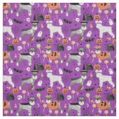 Tissu schnauzer à halloween violet (Échantillon)