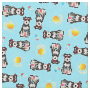 Tissu Schnauzer miniature d'été
