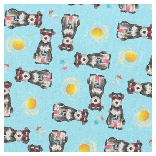 Tissu Schnauzer miniature d'été (Fermer)