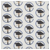 Tissu School Colors Blue & Gold Grad Cap w/Diploma (Échantillon)