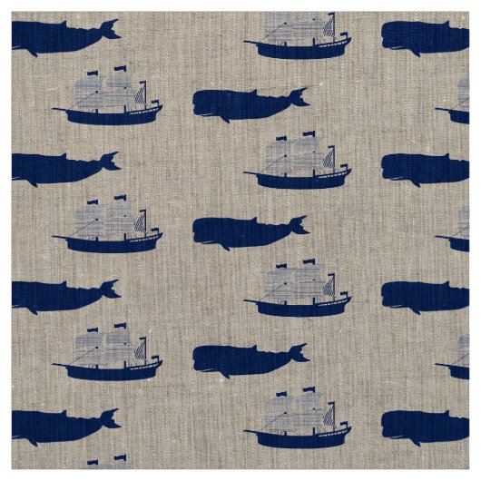 Tissu Schooner et baleine (Échantillon)