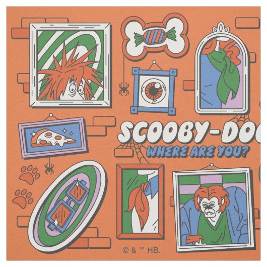 Tissu Scooby-Doo Wall of Halloween Picture Frames (Échantillon)
