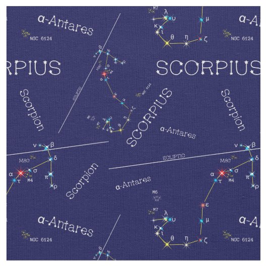 Tissu Scorpie Constellation Zodiaque (Fermer)