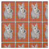 Tissu Scottie sur le plaid (Échantillon)