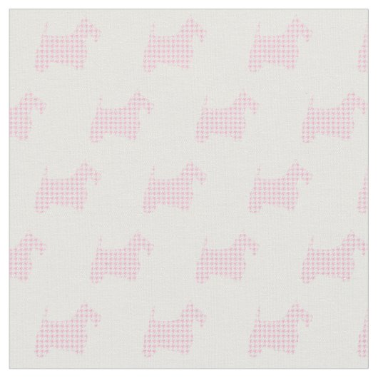 Tissu Scotties roses de pied-de-poule (Fermer)