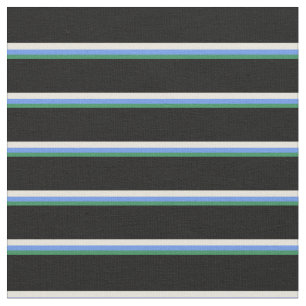 Tissu Sea Green, Cornflower Blue, Beige et Black