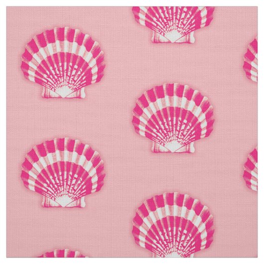 Tissu Sea Shell - fuchsia rose et blanc (Échantillon)
