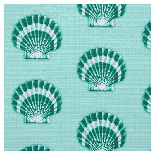 Tissu Sea Shell - Turquoise et Aqua (Échantillon)