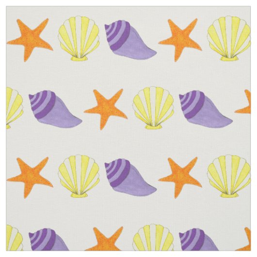 Tissu Sea Shells Starfish Seashell Ocean Beach Vacances (Échantillon)