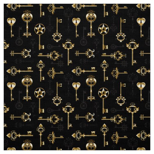 Tissu Seamless Pattern with Golden Keys (Échantillon)