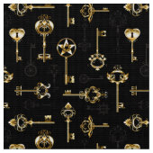 Tissu Seamless Pattern with Golden Keys (Fermer)