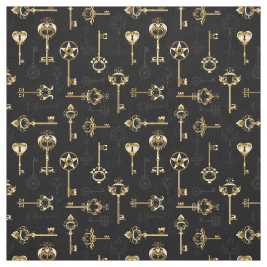 Tissu Seamless Pattern with Golden Keys (Échantillon)