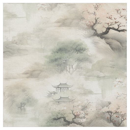 Tissu Serene Tranquillité thème japonais (Fermer)