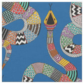 Tissu serpent graphique électrique bleu (Fermer)