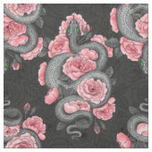 Tissu Serpents et roses de pêche (Échantillon)