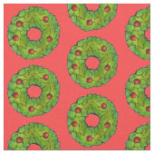 Tissu Serre de Noël Cookie à feuille blanche Rouge Vert (Fermer)