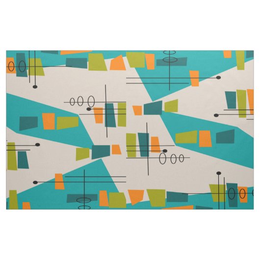 Tissu Set de table abstrait atomique moderne de Teal de (Yard)