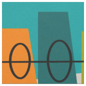 Tissu Set de table abstrait atomique moderne de Teal de (Fermer)