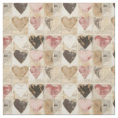 Tissu Shabby Chic Collage Hearts (Échantillon)