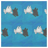 Tissu Shadow Dog on Blue (Fermer)