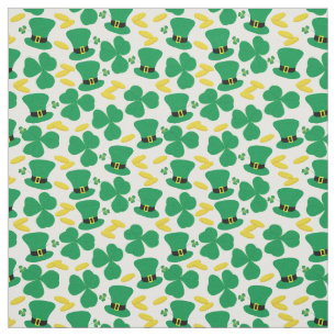 Tissu Shamrock Gold Coin Leprechaun Casquette Motif