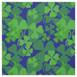 Tissu Shamrock irlandais, bleu-foncé, copie 10a de tiss