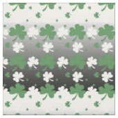 Tissu Shamrock, vert et blanc sur terrain grisé (Détail)