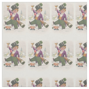 Tissu Shamrock vintage Champagne de Jour de la Saint