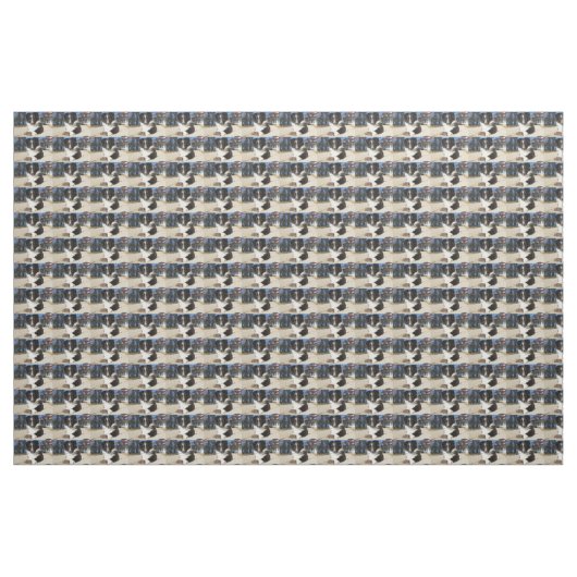 Tissu shet shp chiot noir et blanc (Yard)
