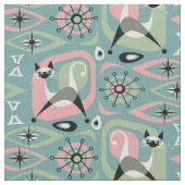 Tissu Siamese Cat Abstrait - Blue ©studioxine (fermé)