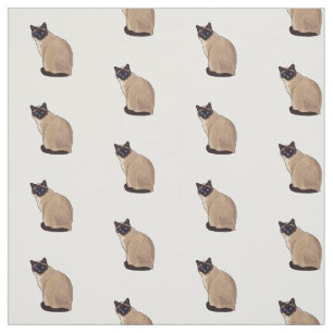 Tissu Siamese cat cartoon