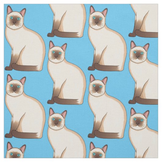 Tissu Siamese cat cartoon (Échantillon)