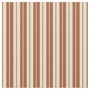 Tissu Sienna et Tan Stried Motif