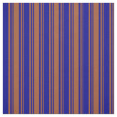 Tissu Sienne et bandes bleu foncé (Échantillon)