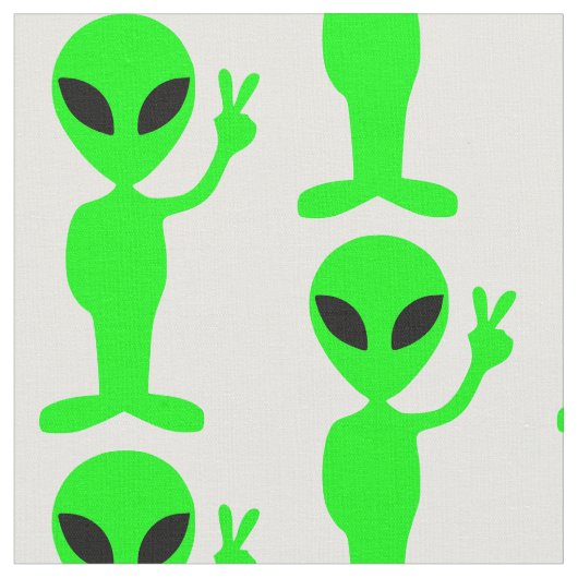 Tissu signe de paix alien mignon (Fermer)