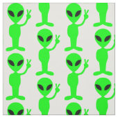 Tissu signe de paix alien mignon (Échantillon)