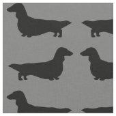 Tissu Silhouette aux cheveux longs de teckel (Fermer)