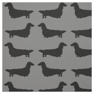 Tissu Silhouette aux cheveux longs de teckel