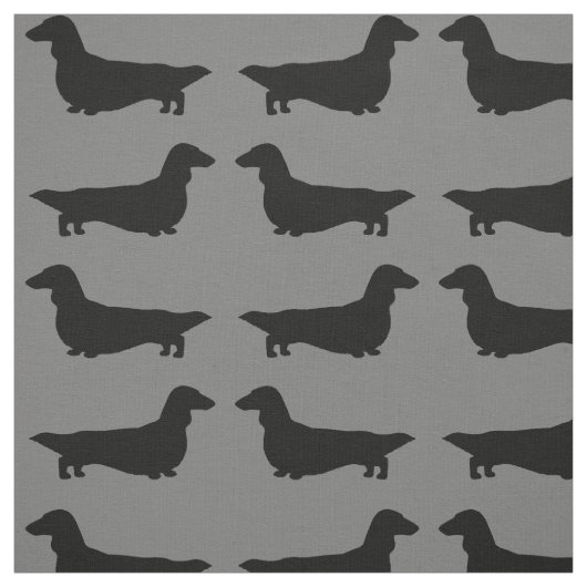 Tissu Silhouette aux cheveux longs de teckel (Échantillon)