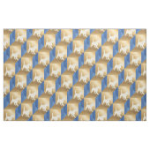 Tissu Silhouette beagle sur Cubes Brown et Bleus (Fat Quarter)