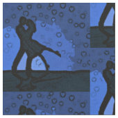 Tissu Silhouette bleu couple (Fermer)