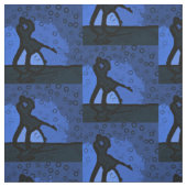 Tissu Silhouette bleu couple (Échantillon)
