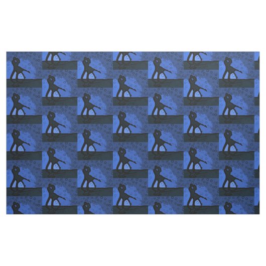 Tissu Silhouette bleu couple (Fat Quarter)