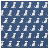 Tissu Silhouette Chien Silhouette Marine Bleu (Échantillon)