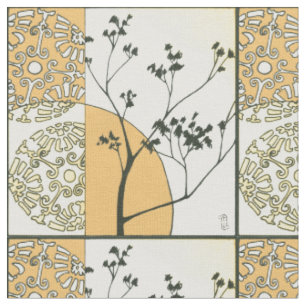 Tissu Silhouette clairsemée d'arbre par Megan Meagher
